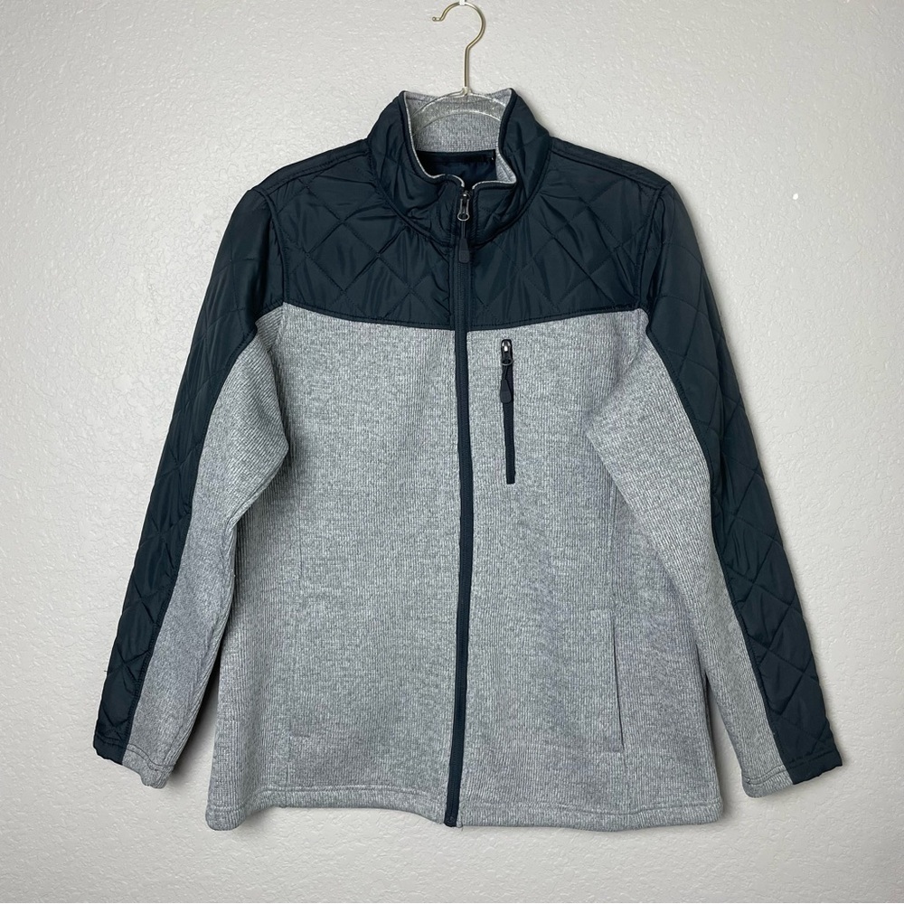 Swiss Tech Women’s Full Zip Puffer Jacket - Charcoal and Gray Size 1X